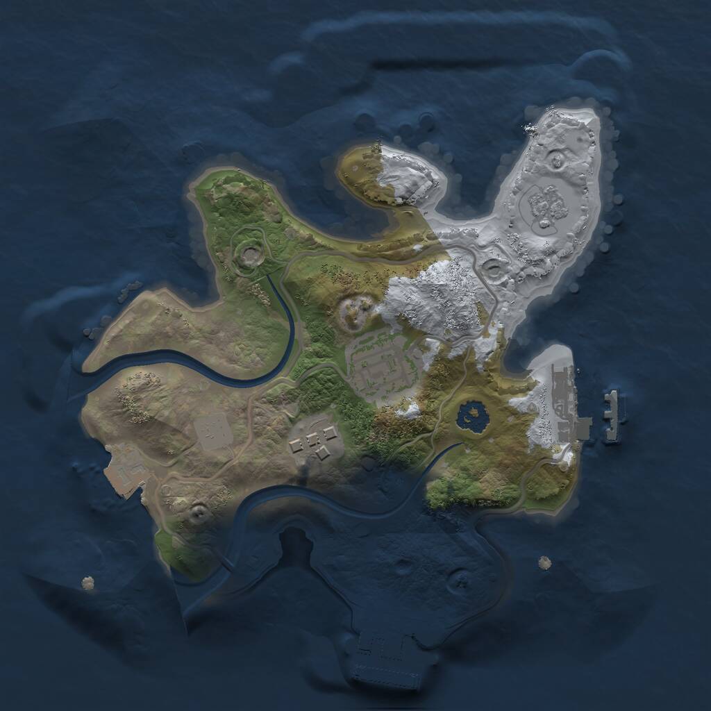 Rust Map: Procedural Map, Size: 2200, Seed: 2036957457, 6 Monuments