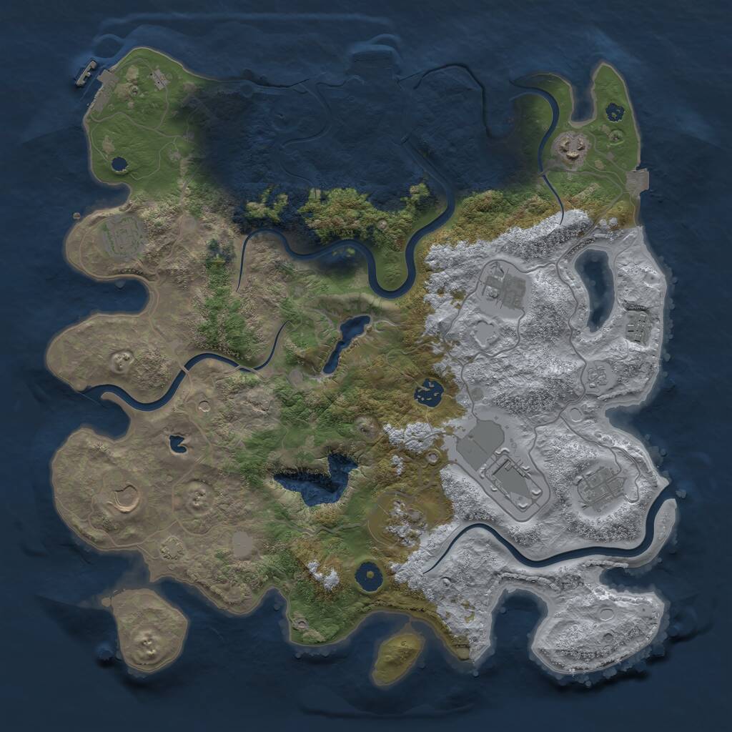 Rust Map: Procedural Map, Size: 4000, Seed: 1546375021, 15 Monuments