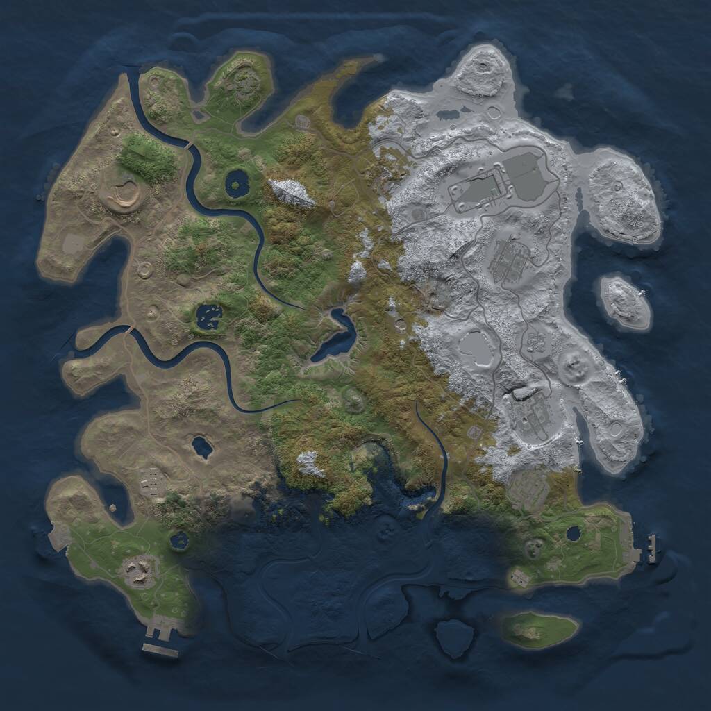 Rust Map: Procedural Map, Size: 4000, Seed: 1597493470, 15 Monuments