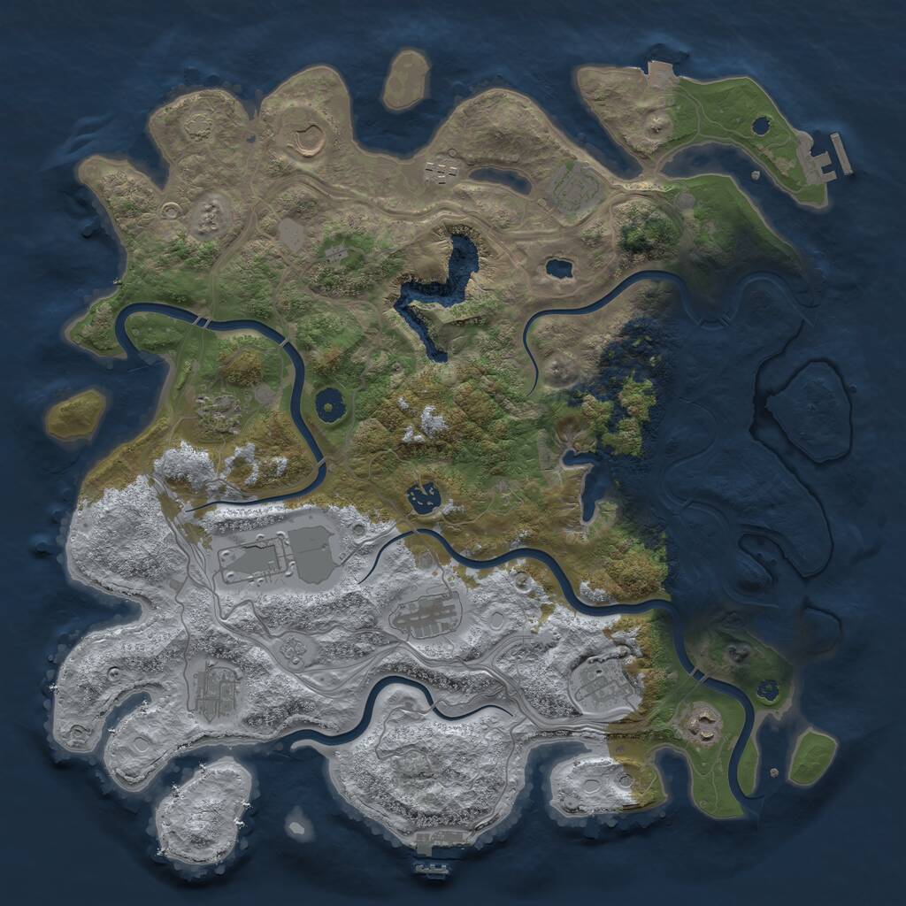 Rust Map: Procedural Map, Size: 4250, Seed: 615728633, 16 Monuments