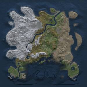 Thumbnail Rust Map: Procedural Map, Size: 3600, Seed: 58126215, 14 Monuments