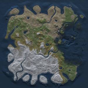Thumbnail Rust Map: Procedural Map, Size: 4600, Seed: 407813742, 16 Monuments
