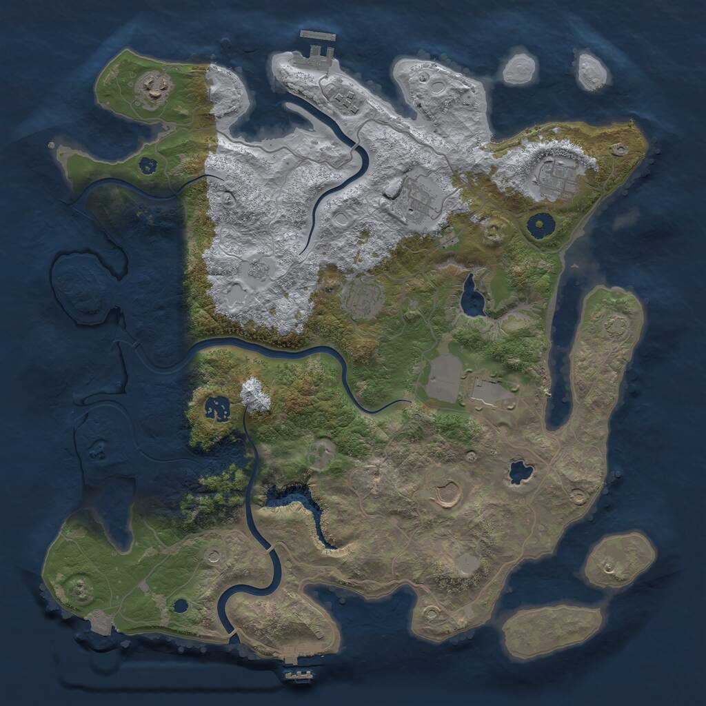 Rust Map: Procedural Map, Size: 4000, Seed: 364975305, 14 Monuments