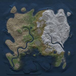 Thumbnail Rust Map: Procedural Map, Size: 3500, Seed: 1680801652, 16 Monuments