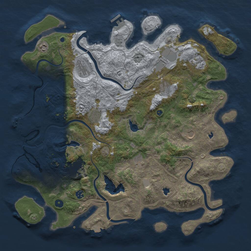 Rust Map: Procedural Map, Size: 4500, Seed: 155018593, 16 Monuments