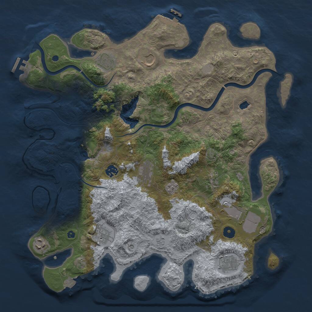 Rust Map: Procedural Map, Size: 4000, Seed: 183048171, 16 Monuments