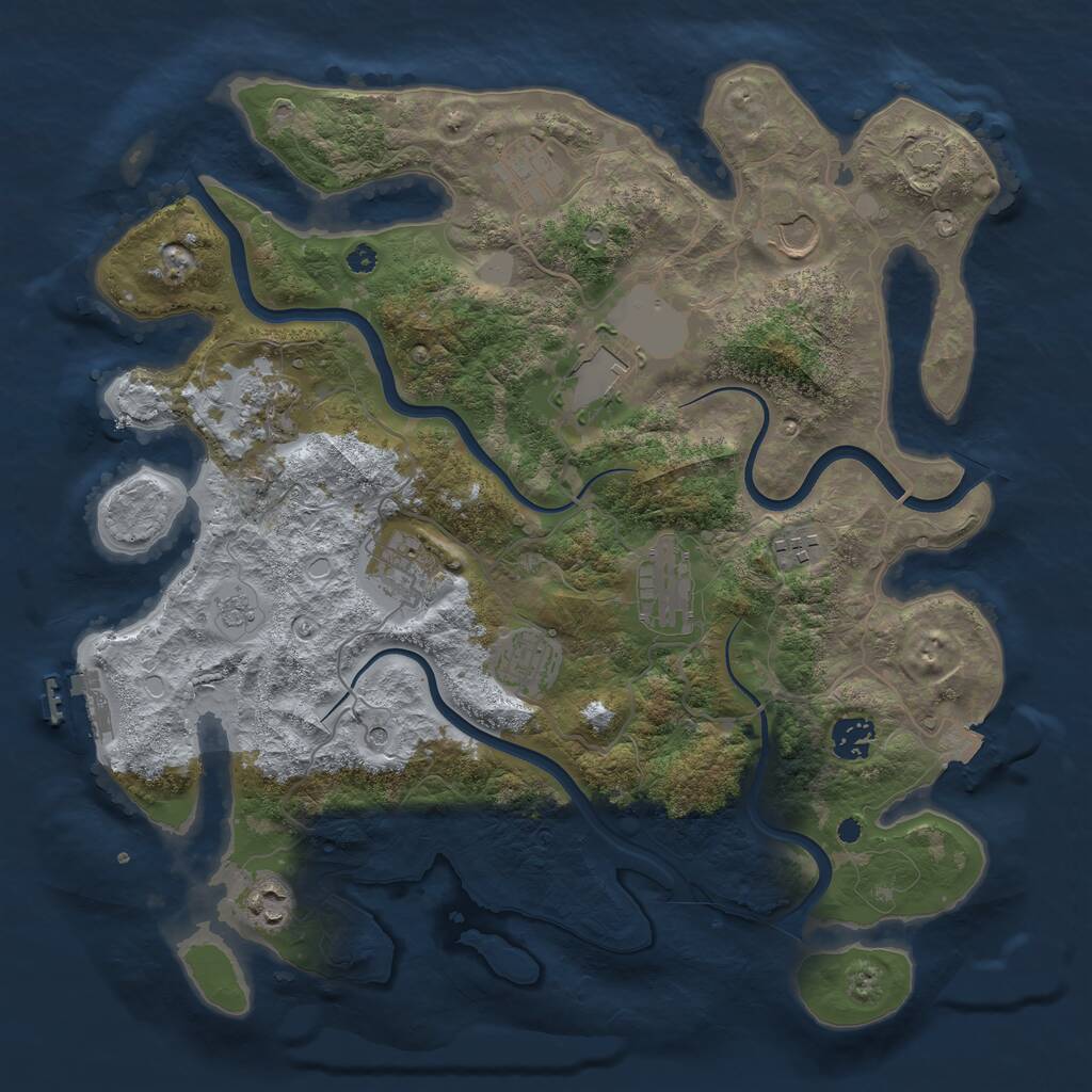 Rust Map: Procedural Map, Size: 3750, Seed: 459881937, 15 Monuments