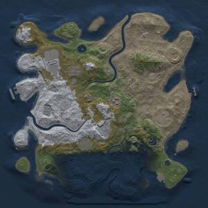 Thumbnail Rust Map: Procedural Map, Size: 3750, Seed: 1184836645, 16 Monuments