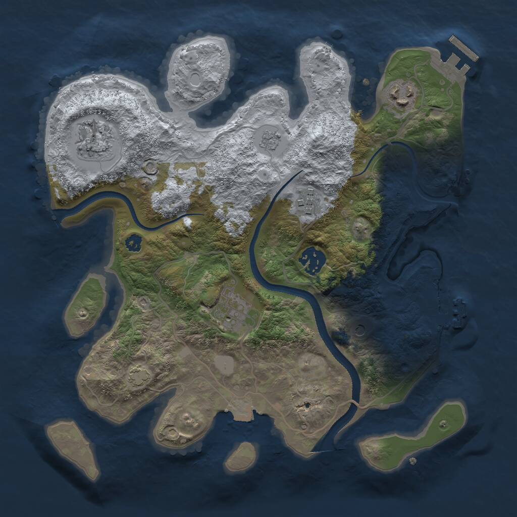 Rust Map: Procedural Map, Size: 2999, Seed: 17762077, 11 Monuments