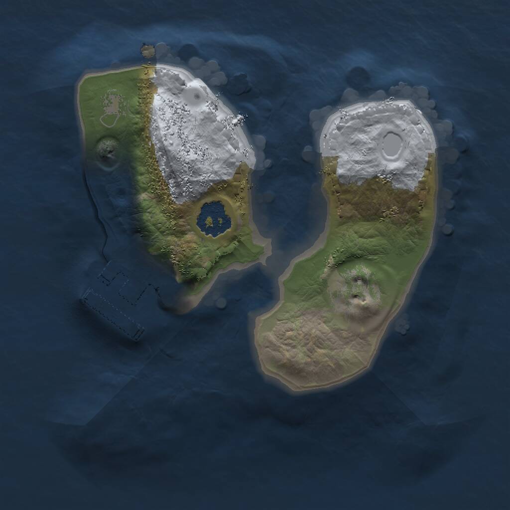 Rust Map: Procedural Map, Size: 1500, Seed: 860365825, 2 Monuments