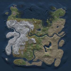 Thumbnail Rust Map: Procedural Map, Size: 4096, Seed: 809769390, 16 Monuments