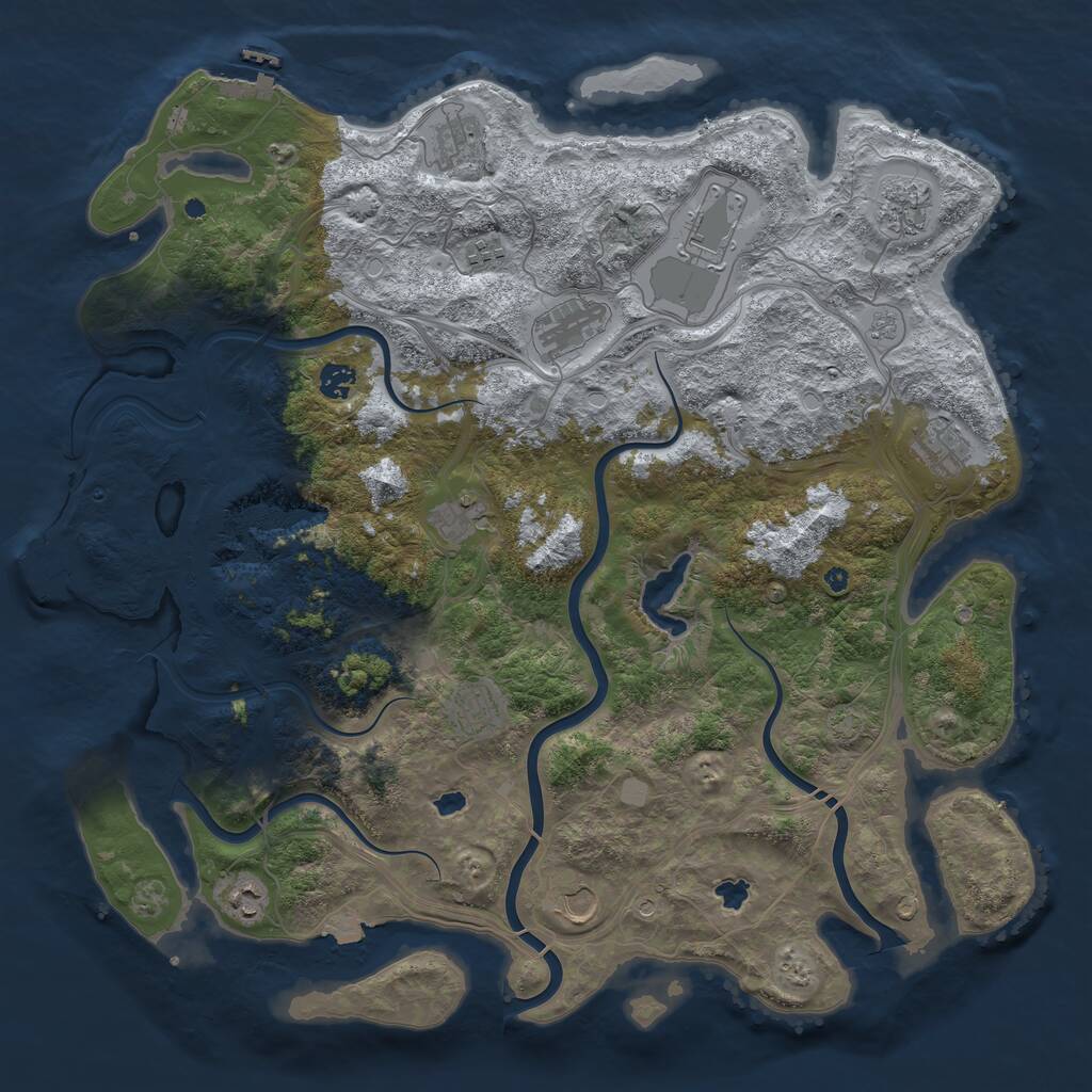 Rust Map: Procedural Map, Size: 4500, Seed: 891726086, 17 Monuments