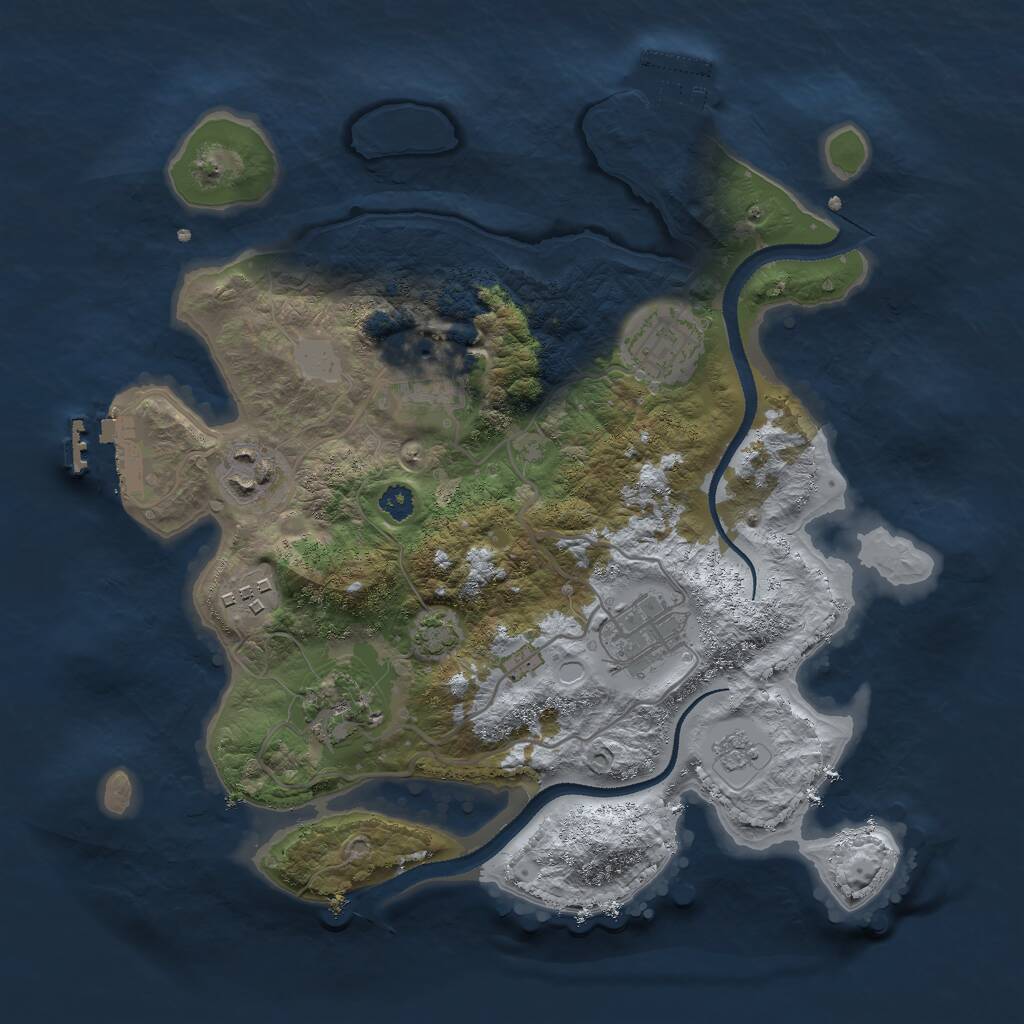Rust Map: Procedural Map, Size: 3000, Seed: 7312506, 11 Monuments