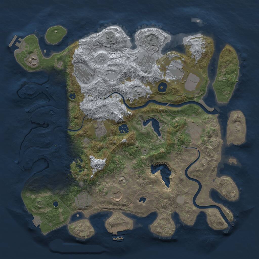 Rust Map: Procedural Map, Size: 4000, Seed: 1826514638, 16 Monuments