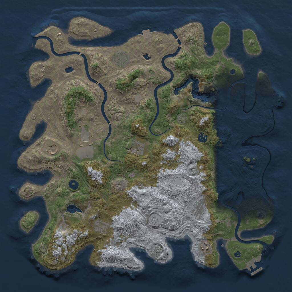Rust Map: Procedural Map, Size: 4500, Seed: 3873038, 15 Monuments