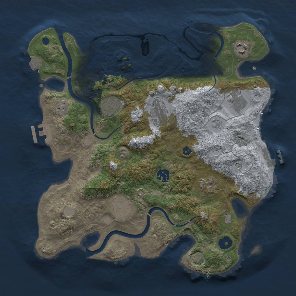 Rust Map: Procedural Map, Size: 3400, Seed: 8300, 14 Monuments