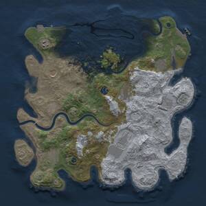 Thumbnail Rust Map: Procedural Map, Size: 3950, Seed: 712372, 16 Monuments