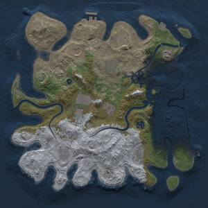 Thumbnail Rust Map: Procedural Map, Size: 3700, Seed: 50500593, 16 Monuments