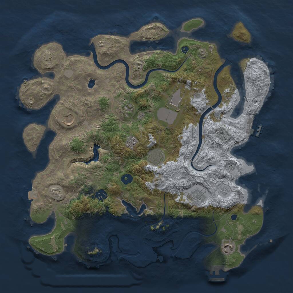 Rust Map: Procedural Map, Size: 4000, Seed: 462231268, 14 Monuments