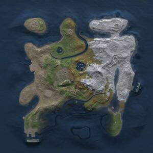 Thumbnail Rust Map: Procedural Map, Size: 2500, Seed: 172173780, 7 Monuments