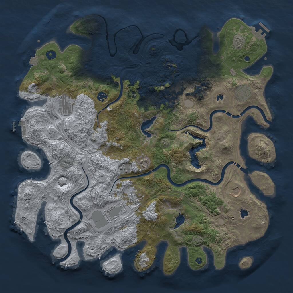 Rust Map: Procedural Map, Size: 4500, Seed: 12387814, 15 Monuments