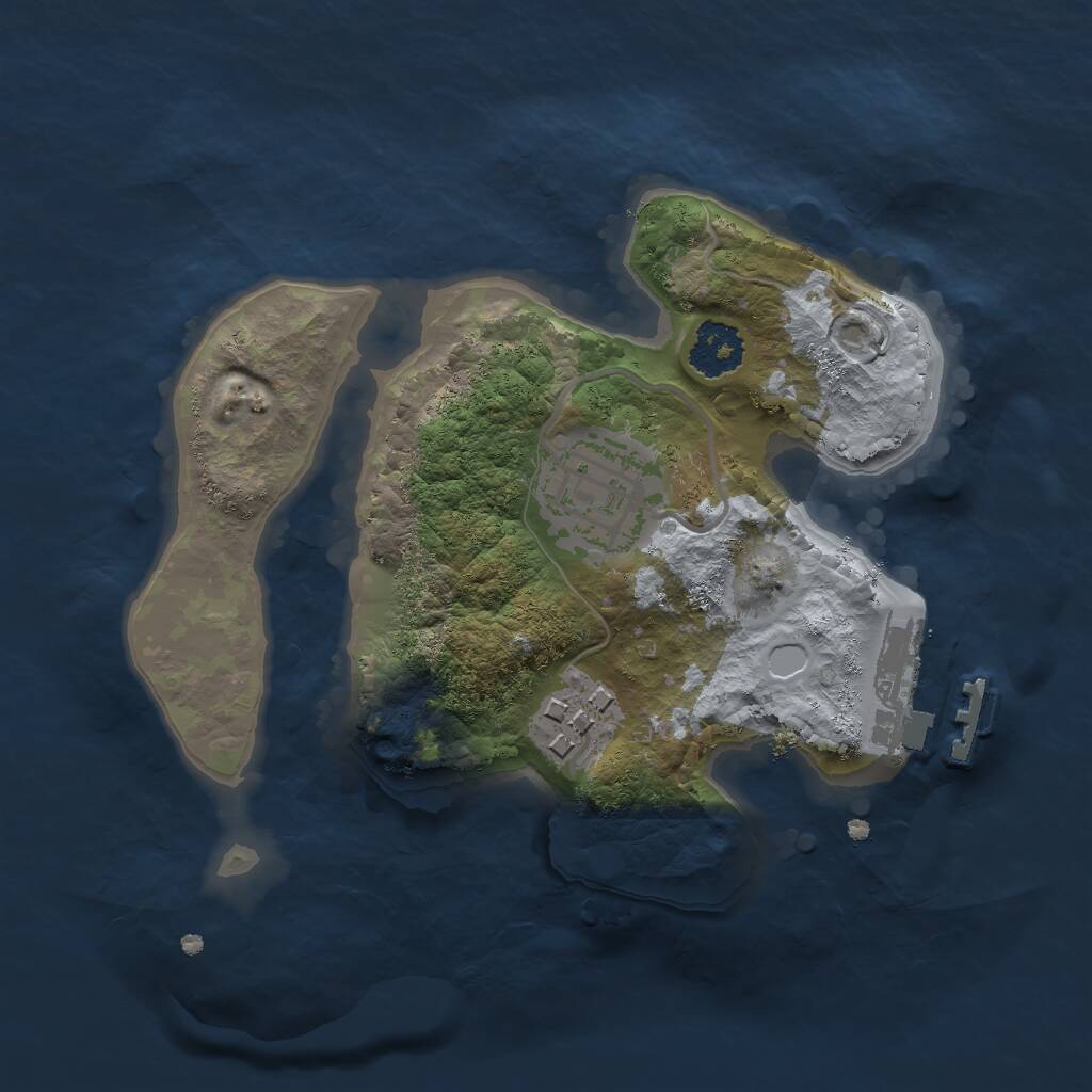 Rust Map: Procedural Map, Size: 2000, Seed: 696912, 4 Monuments