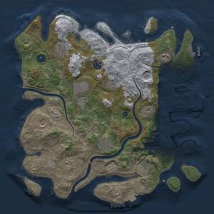 Thumbnail Rust Map: Procedural Map, Size: 3700, Seed: 2039817127, 16 Monuments
