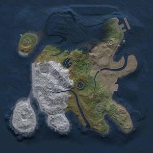 Thumbnail Rust Map: Procedural Map, Size: 2500, Seed: 1054911251, 6 Monuments