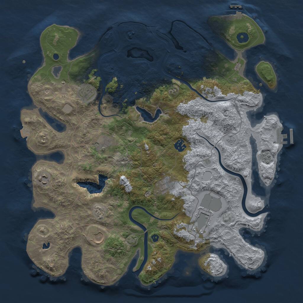 Rust Map: Procedural Map, Size: 4000, Seed: 16877800, 14 Monuments