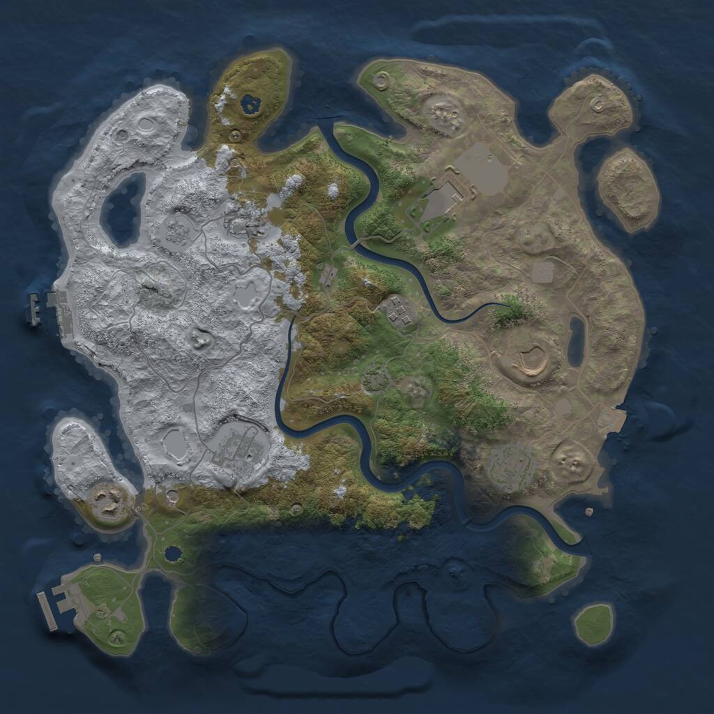 Rust Map: Procedural Map, Size: 3575, Seed: 2022, 13 Monuments