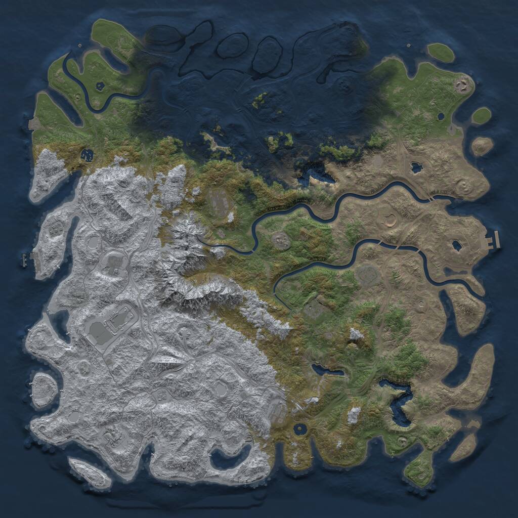 Rust Map: Procedural Map, Size: 6000, Seed: 18143, 17 Monuments
