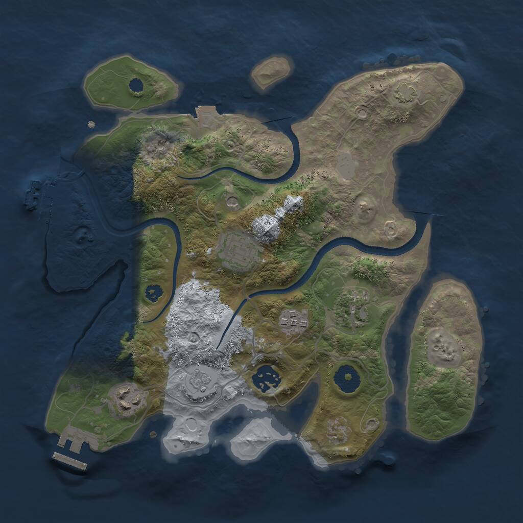Rust Map: Procedural Map, Size: 3000, Seed: 623721840, 11 Monuments