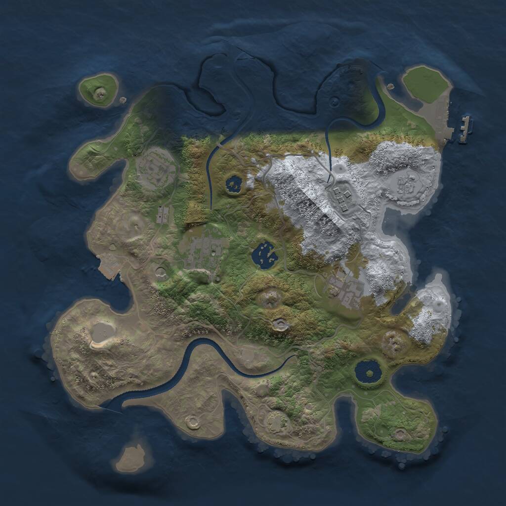 Rust Map: Procedural Map, Size: 3000, Seed: 8757474, 10 Monuments