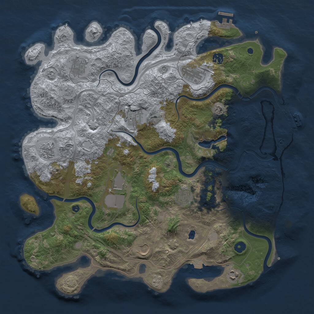 Rust Map: Procedural Map, Size: 4250, Seed: 78255456, 16 Monuments