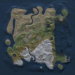 Thumbnail Rust Map: Procedural Map, Size: 3500, Seed: 1247747605, 16 Monuments