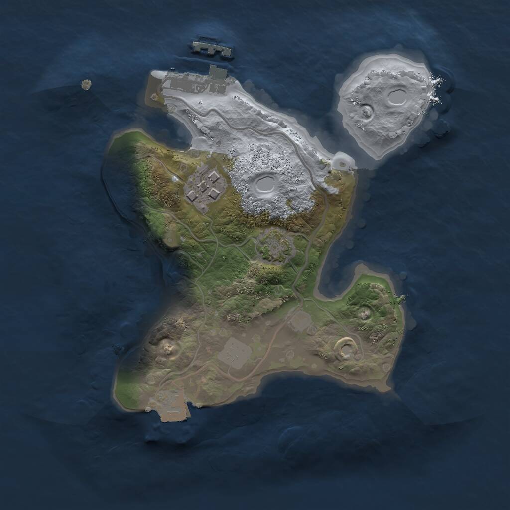 Rust Map: Procedural Map, Size: 2000, Seed: 1758524779, 4 Monuments