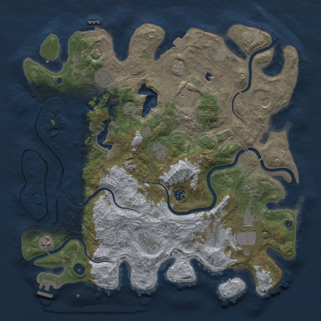 Rust Map: Procedural Map, Size: 4250, Seed: 75948366, 17 Monuments