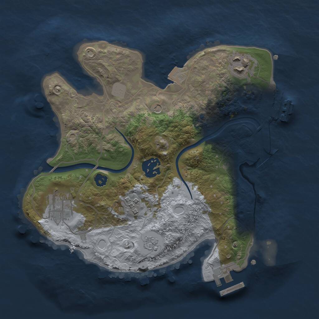 Rust Map: Procedural Map, Size: 2500, Seed: 467509859, 9 Monuments