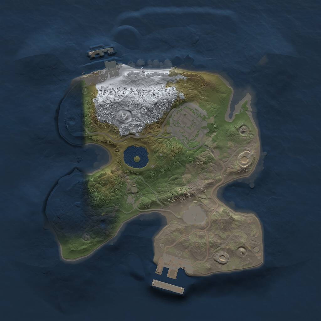 Rust Map: Procedural Map, Size: 2000, Seed: 964444826, 4 Monuments