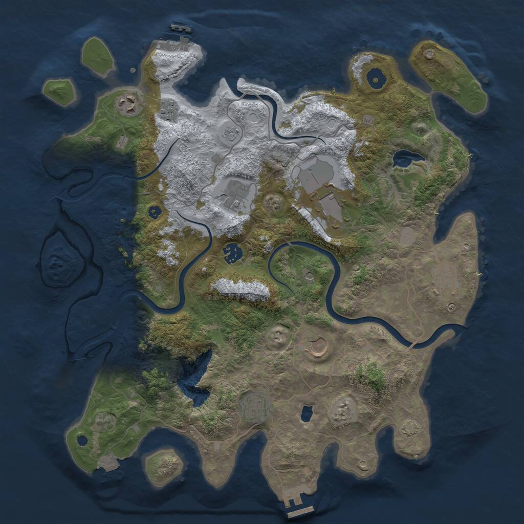 Rust Map: Procedural Map, Size: 4000, Seed: 25644179, 14 Monuments