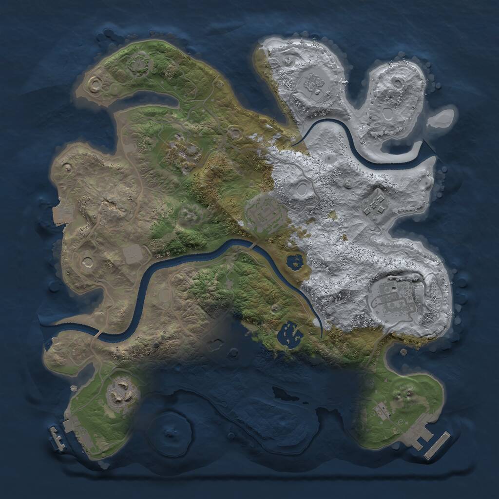 Rust Map: Procedural Map, Size: 3000, Seed: 93717, 13 Monuments