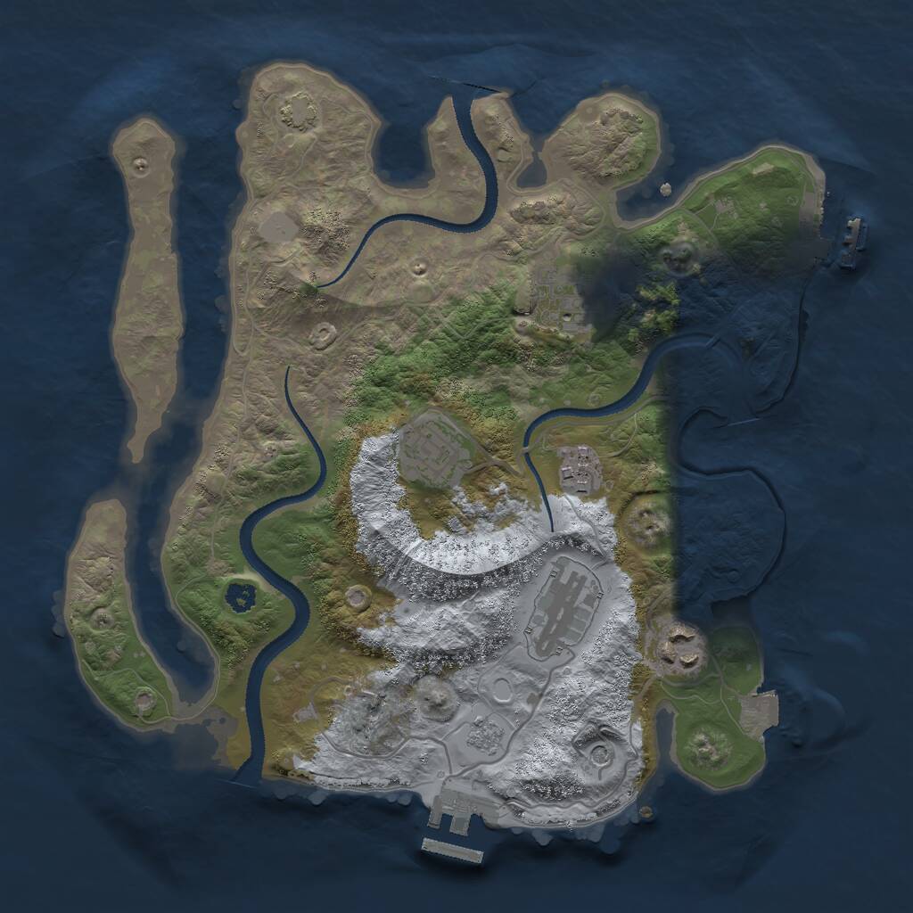 Rust Map: Procedural Map, Size: 3000, Seed: 754015235, 11 Monuments