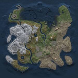 Thumbnail Rust Map: Procedural Map, Size: 3500, Seed: 272051646, 14 Monuments