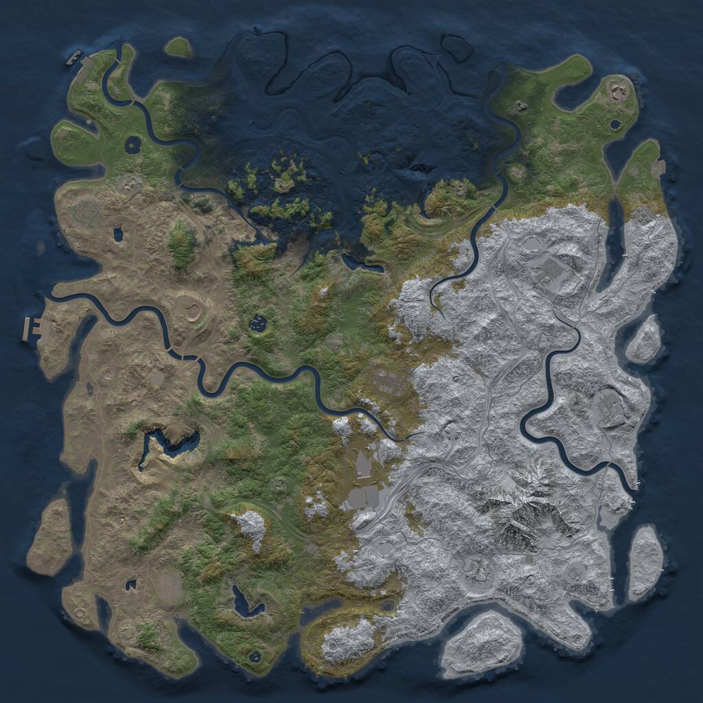Rust Map: Procedural Map, Size: 6000, Seed: 884124999, 17 Monuments