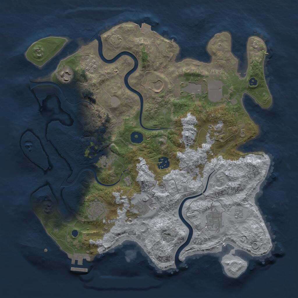 Rust Map: Procedural Map, Size: 3600, Seed: 85396452, 15 Monuments