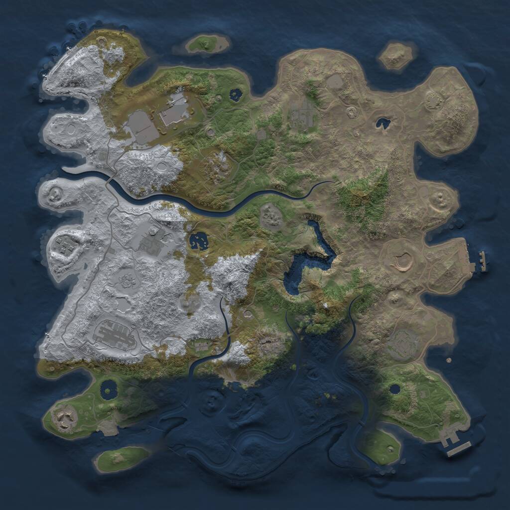 Rust Map: Procedural Map, Size: 4000, Seed: 1450288375, 16 Monuments