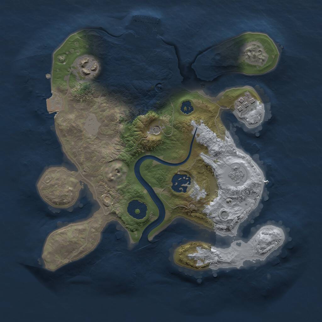 Rust Map: Procedural Map, Size: 2500, Seed: 18527, 7 Monuments