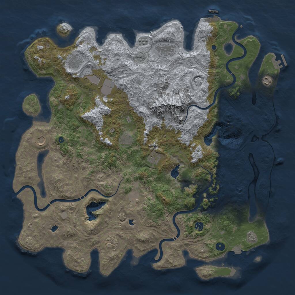 Rust Map: Procedural Map, Size: 5000, Seed: 1923, 17 Monuments