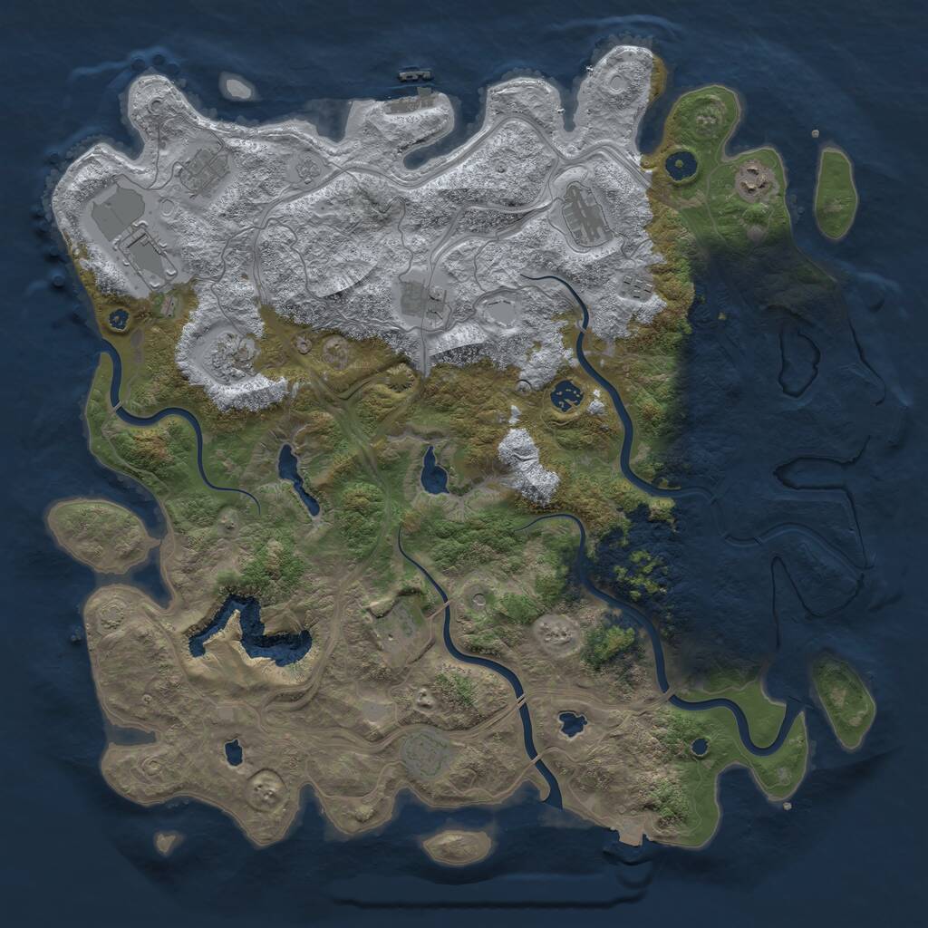 Rust Map: Procedural Map, Size: 4700, Seed: 34567812, 16 Monuments
