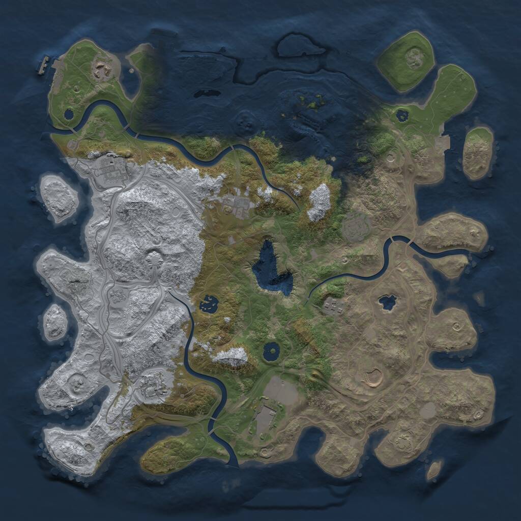 Rust Map: Procedural Map, Size: 4250, Seed: 1270091174, 15 Monuments